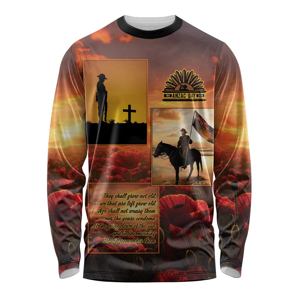 ANZAC Day Film Reel Lest We Forget Long Sleeve Shirt Australia NZ Memorial