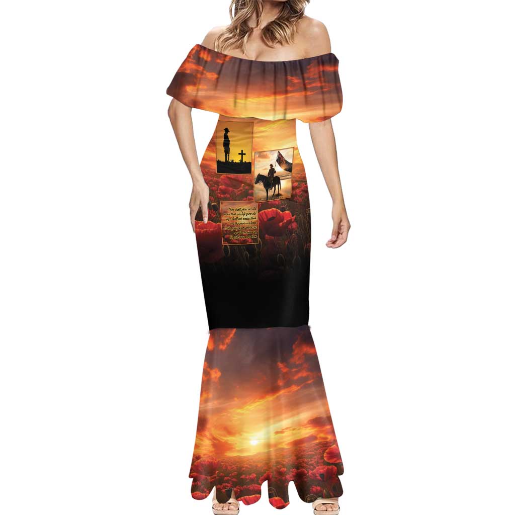 ANZAC Day Film Reel Lest We Forget Mermaid Dress Australia NZ Memorial