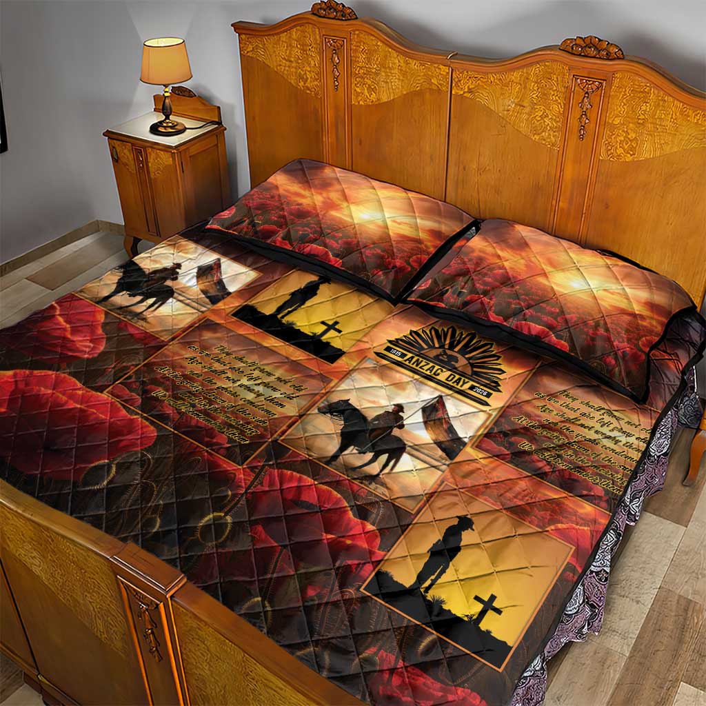 ANZAC Day Film Reel Lest We Forget Quilt Bed Set Australia NZ Memorial
