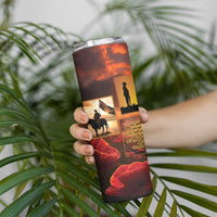 ANZAC Day Film Reel Lest We Forget Skinny Tumbler Australia NZ Memorial LT9 - Polynesian Pride