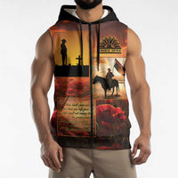 ANZAC Day Film Reel Lest We Forget Sleeveless Zip Hoodie Australia NZ Memorial
