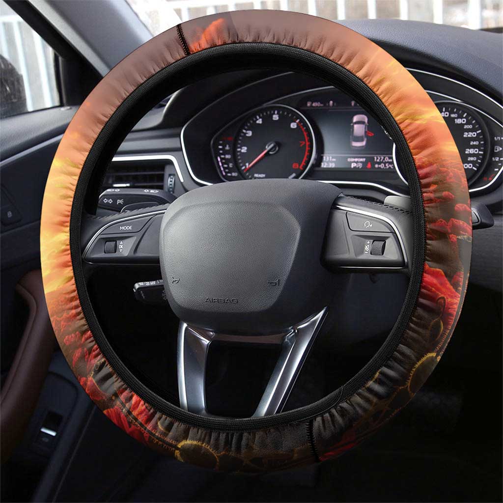 ANZAC Day Film Reel Lest We Forget Steering Wheel Cover Australia NZ Memorial LT9 - Polynesian Pride