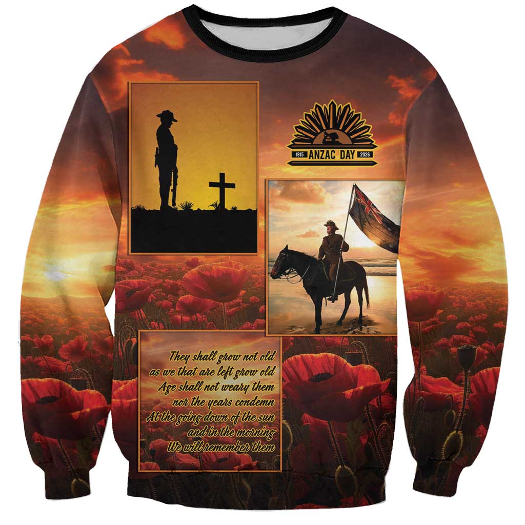 ANZAC Day Film Reel Lest We Forget Sweatshirt Australia NZ Memorial