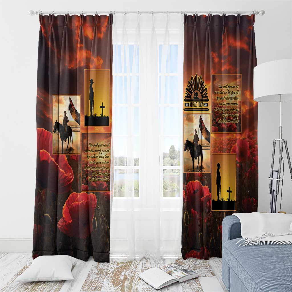 ANZAC Day Film Reel Lest We Forget Window Curtain Australia NZ Memorial