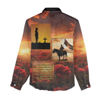 ANZAC Day Film Reel Lest We Forget Women Casual Shirt Australia NZ Memorial LT9 - Polynesian Pride