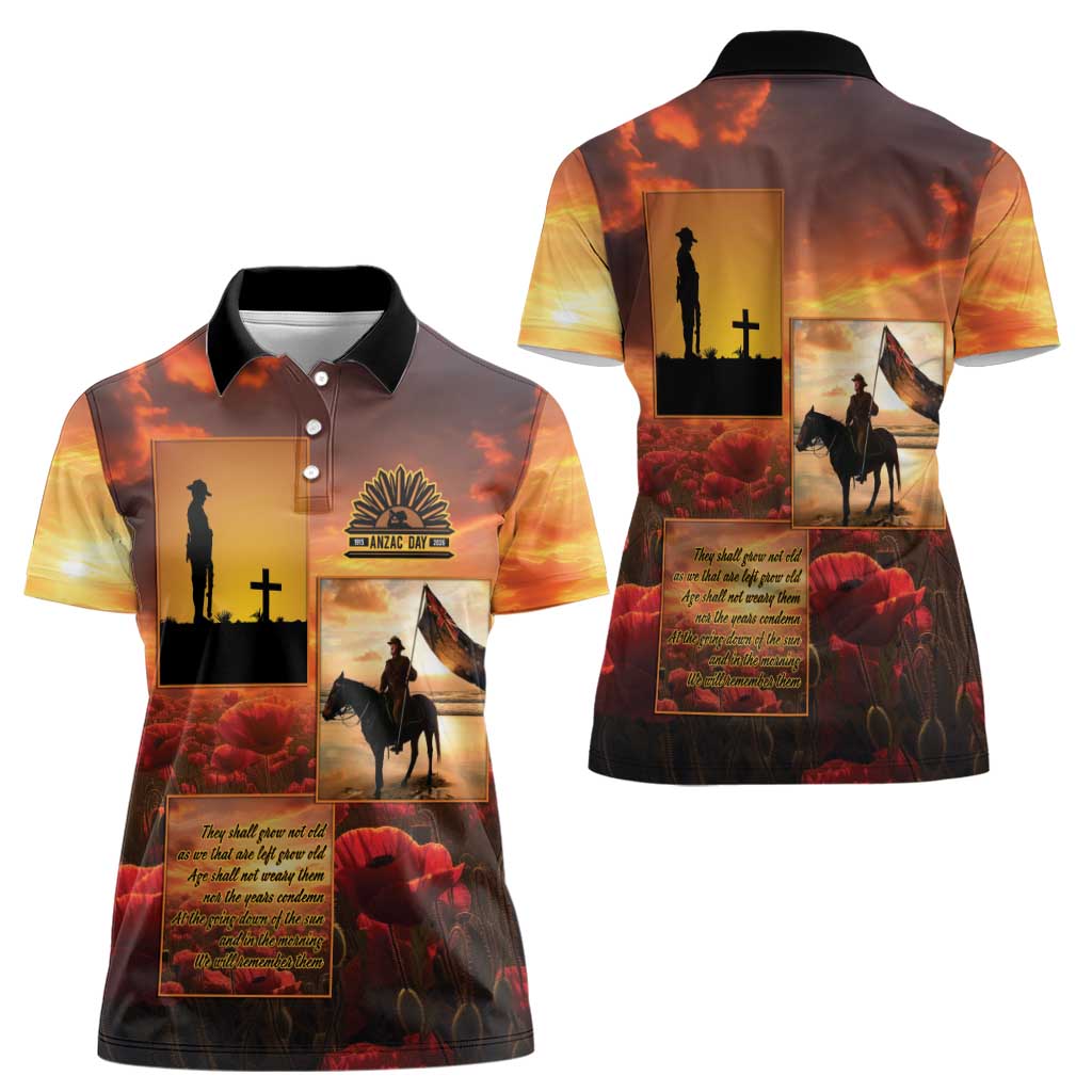 ANZAC Day Film Reel Lest We Forget Women Polo Shirt Australia NZ Memorial LT9 - Polynesian Pride