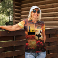 ANZAC Day Film Reel Lest We Forget Women Polo Shirt Australia NZ Memorial LT9 - Polynesian Pride
