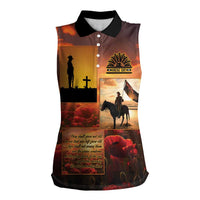ANZAC Day Film Reel Lest We Forget Women Sleeveless Polo Shirt Australia NZ Memorial LT9 Female Red - Polynesian Pride
