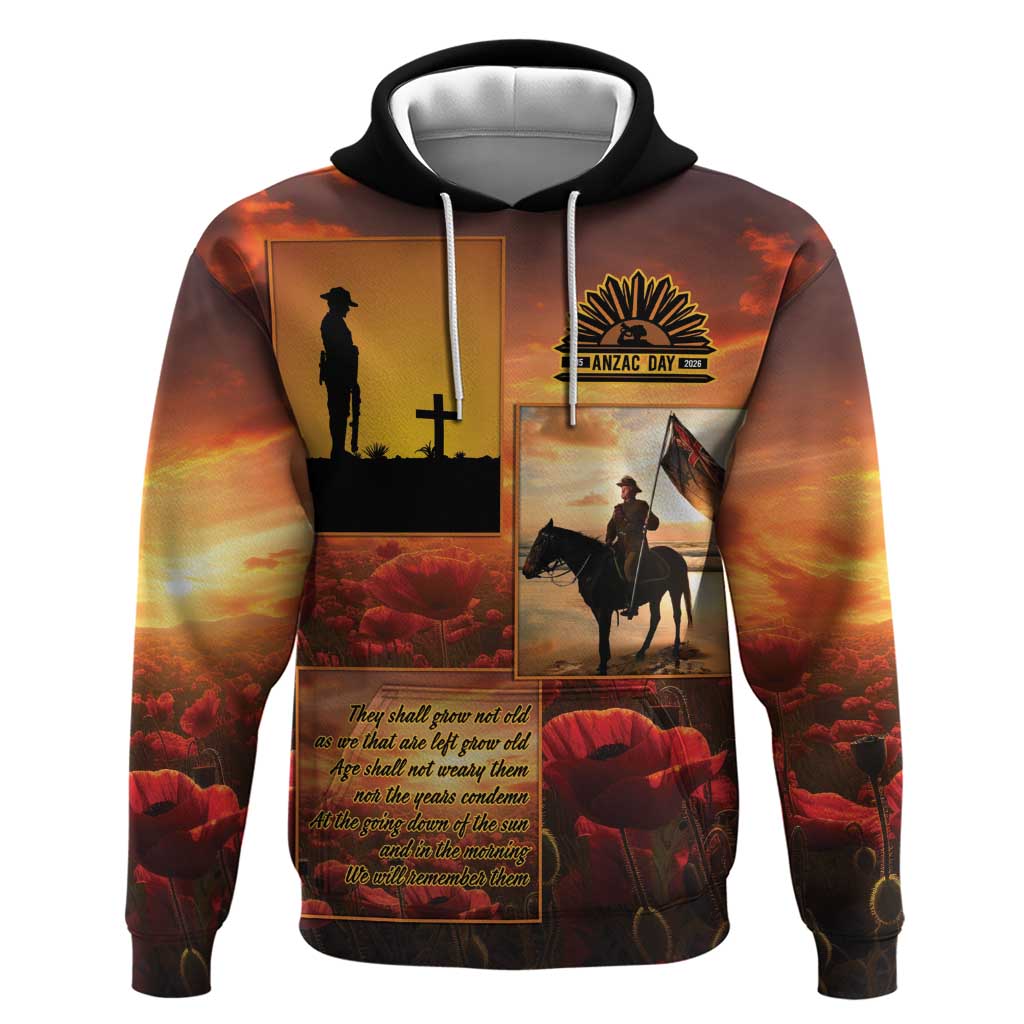 ANZAC Day Film Reel Lest We Forget Zip Hoodie Australia NZ Memorial