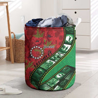 Personalised Cook Islands ANZAC 1915-2026 Filmstrip Laundry Basket Lest We Forget 25 April LT9 Green - Polynesian Pride