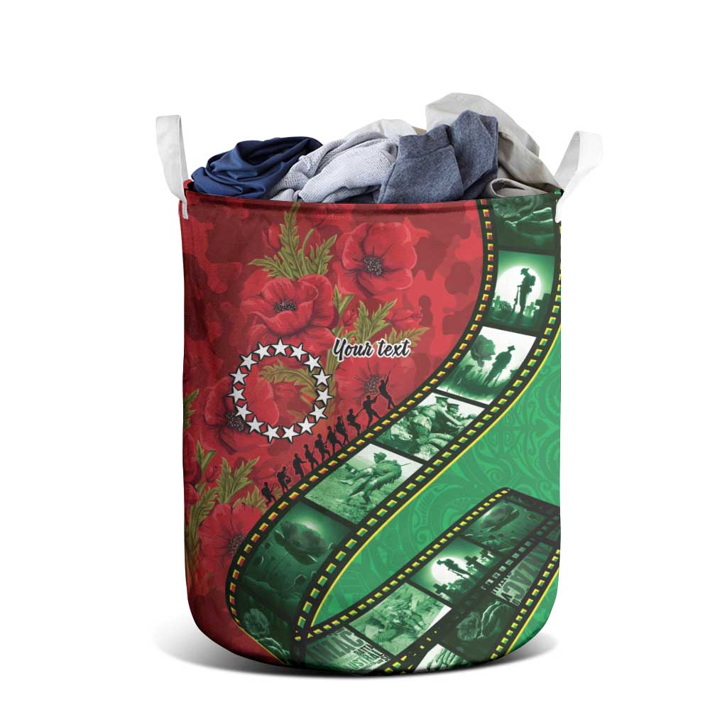 Personalised Cook Islands ANZAC 1915-2026 Filmstrip Laundry Basket Lest We Forget 25 April LT9 - Polynesian Pride