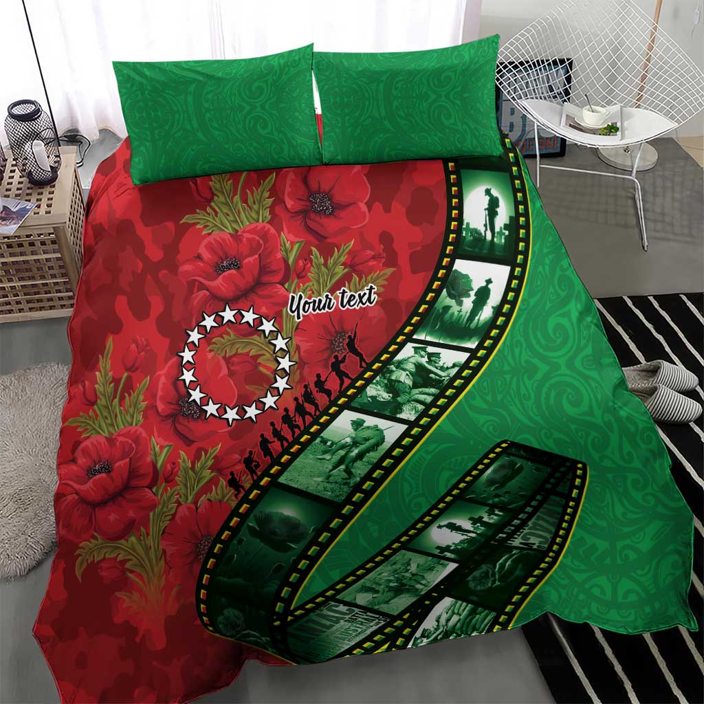 Personalised Cook Islands ANZAC 1915-2026 Filmstrip Bedding Set Lest We Forget 25 April LT9 - Polynesian Pride