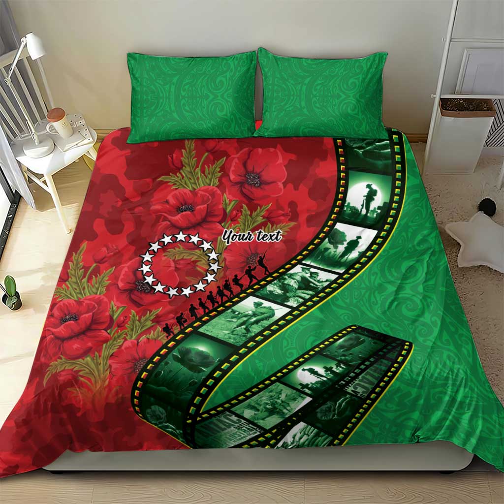 Personalised Cook Islands ANZAC 1915-2026 Filmstrip Bedding Set Lest We Forget 25 April LT9 - Polynesian Pride