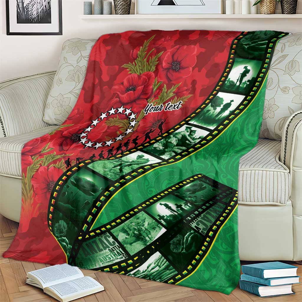 Personalised Cook Islands ANZAC 1915-2026 Filmstrip Blanket Lest We Forget 25 April