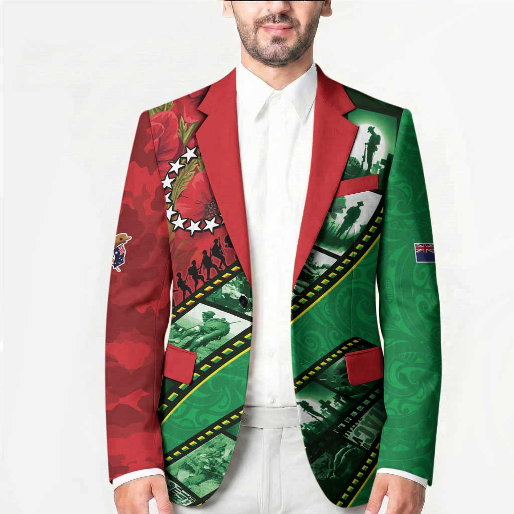 Personalised Cook Islands ANZAC 1915-2026 Filmstrip Blazer Lest We Forget 25 April LT9 - Polynesian Pride