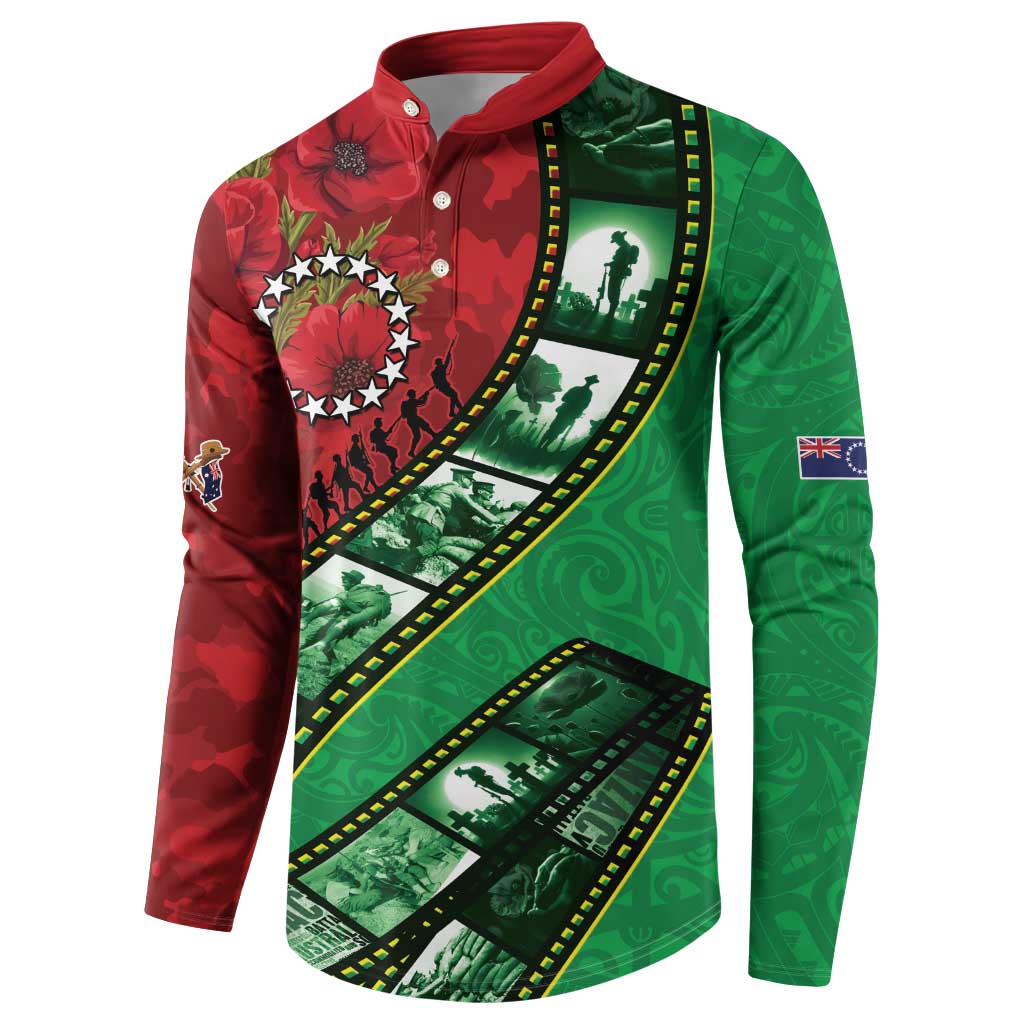 Personalised Cook Islands ANZAC 1915-2026 Filmstrip Button Sweatshirt Lest We Forget 25 April
