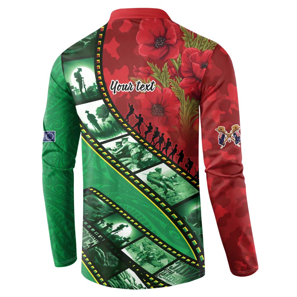 Personalised Cook Islands ANZAC 1915-2026 Filmstrip Button Sweatshirt Lest We Forget 25 April