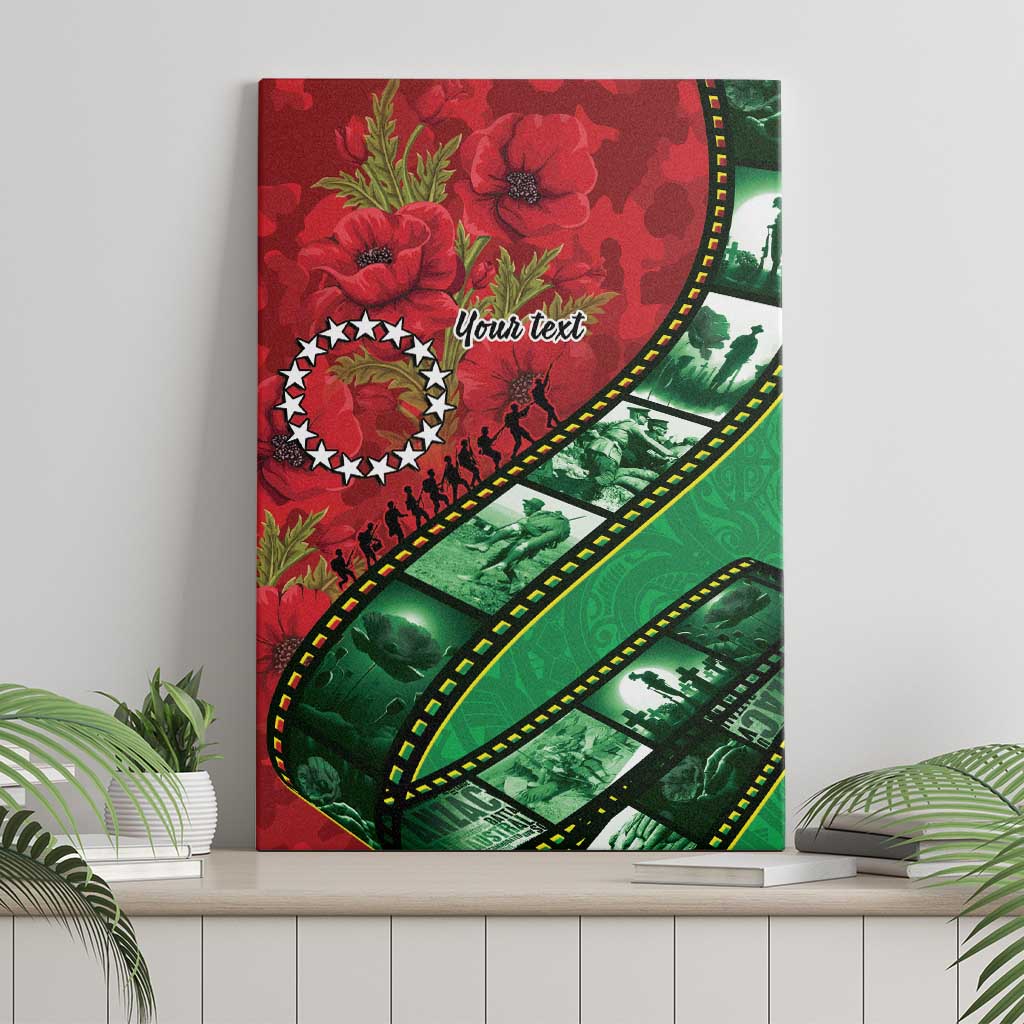 Personalised Cook Islands ANZAC 1915-2026 Filmstrip Canvas Wall Art Lest We Forget 25 April