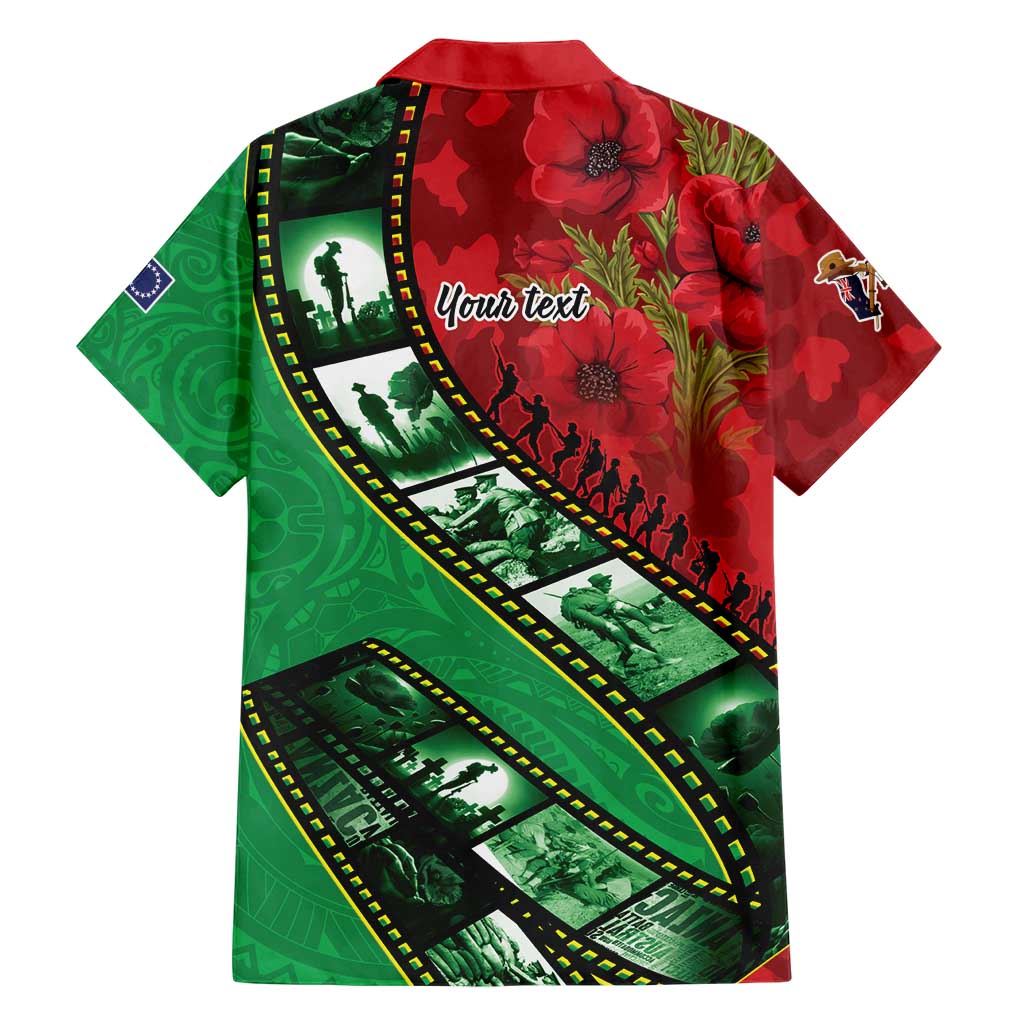 Personalised Cook Islands ANZAC 1915-2026 Filmstrip Family Matching Off The Shoulder Long Sleeve Dress and Hawaiian Shirt Lest We Forget 25 April LT9 - Polynesian Pride