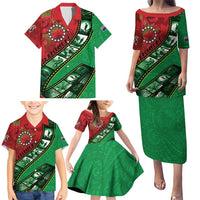 Personalised Cook Islands ANZAC 1915-2026 Filmstrip Family Matching Puletasi and Hawaiian Shirt Lest We Forget 25 April LT9 - Polynesian Pride