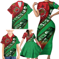 Personalised Cook Islands ANZAC 1915-2026 Filmstrip Family Matching Short Sleeve Bodycon Dress and Hawaiian Shirt Lest We Forget 25 April LT9 - Polynesian Pride