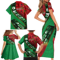 Personalised Cook Islands ANZAC 1915-2026 Filmstrip Family Matching Short Sleeve Bodycon Dress and Hawaiian Shirt Lest We Forget 25 April LT9 - Polynesian Pride