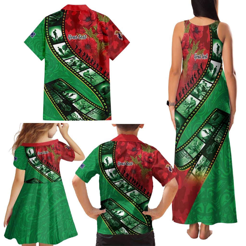 Personalised Cook Islands ANZAC 1915-2026 Filmstrip Family Matching Tank Maxi Dress and Hawaiian Shirt Lest We Forget 25 April LT9 - Polynesian Pride