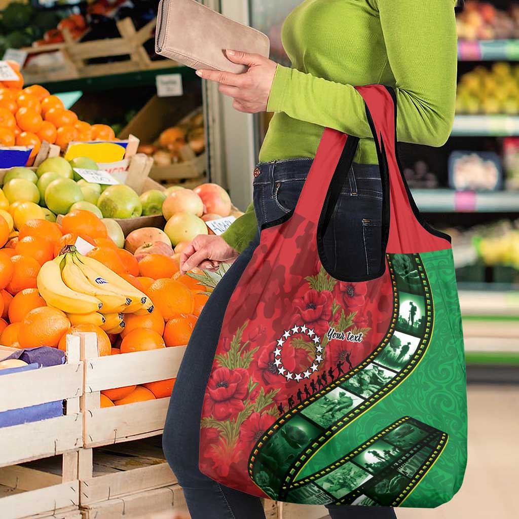 Personalised Cook Islands ANZAC 1915-2026 Filmstrip Grocery Bag Lest We Forget 25 April