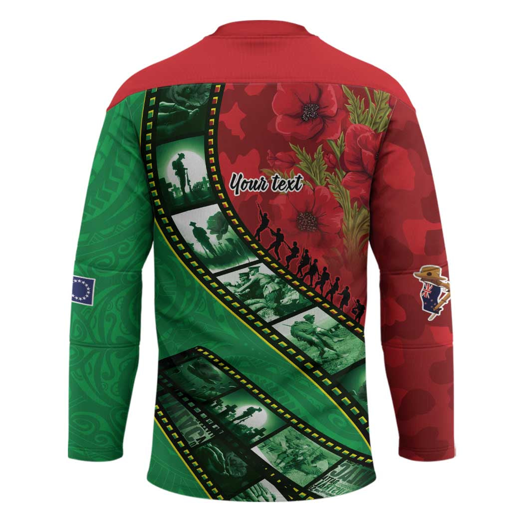 Personalised Cook Islands ANZAC 1915-2026 Filmstrip Hockey Jersey Lest We Forget 25 April LT9 - Polynesian Pride