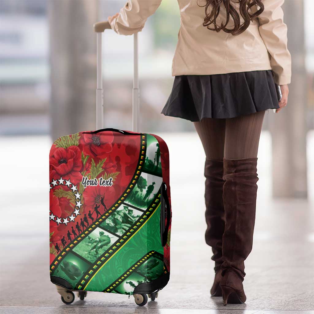 Personalised Cook Islands ANZAC 1915-2026 Filmstrip Luggage Cover Lest We Forget 25 April LT9 - Polynesian Pride