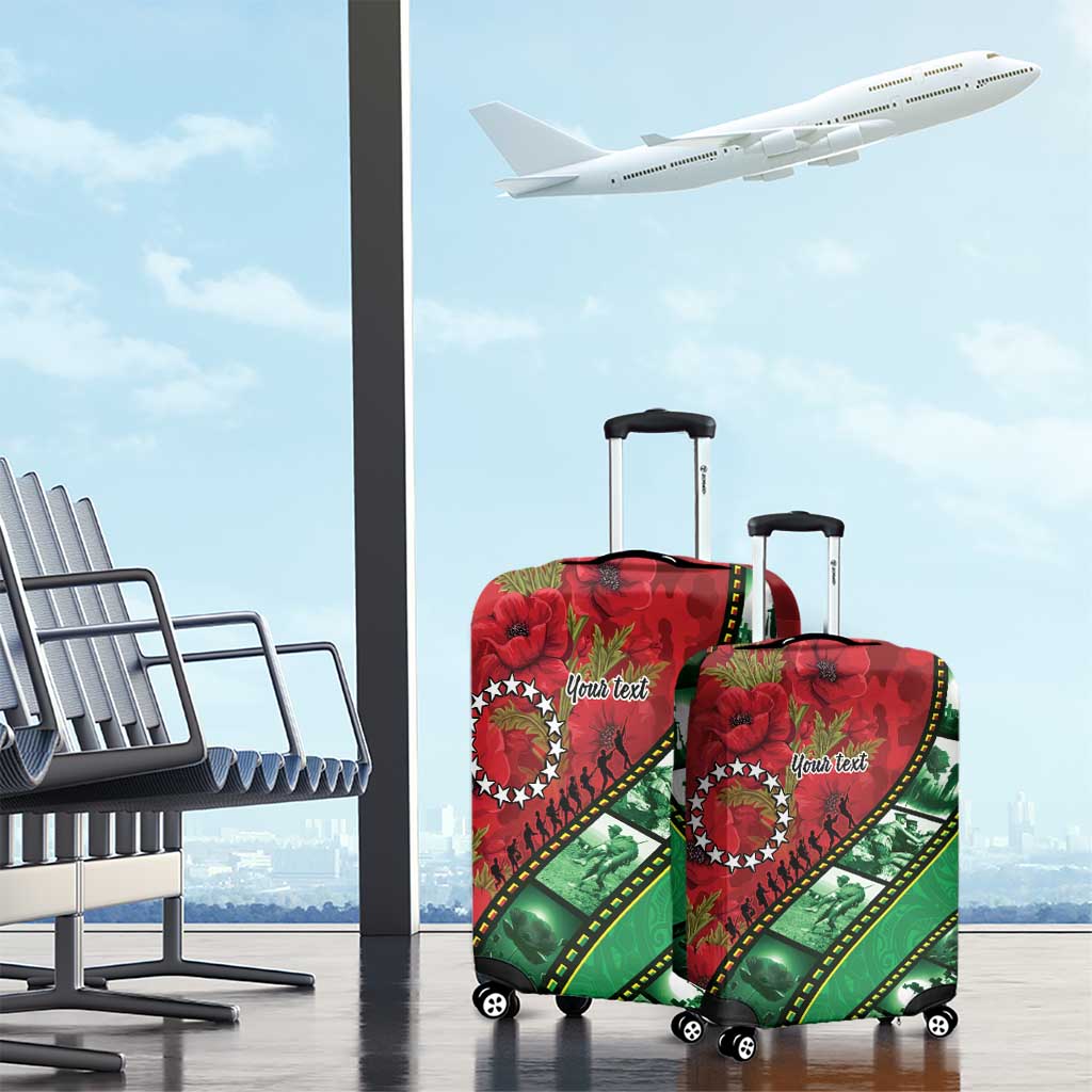 Personalised Cook Islands ANZAC 1915-2026 Filmstrip Luggage Cover Lest We Forget 25 April LT9 - Polynesian Pride