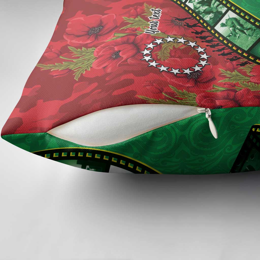 Personalised Cook Islands ANZAC 1915-2026 Filmstrip Pillow Cover Lest We Forget 25 April