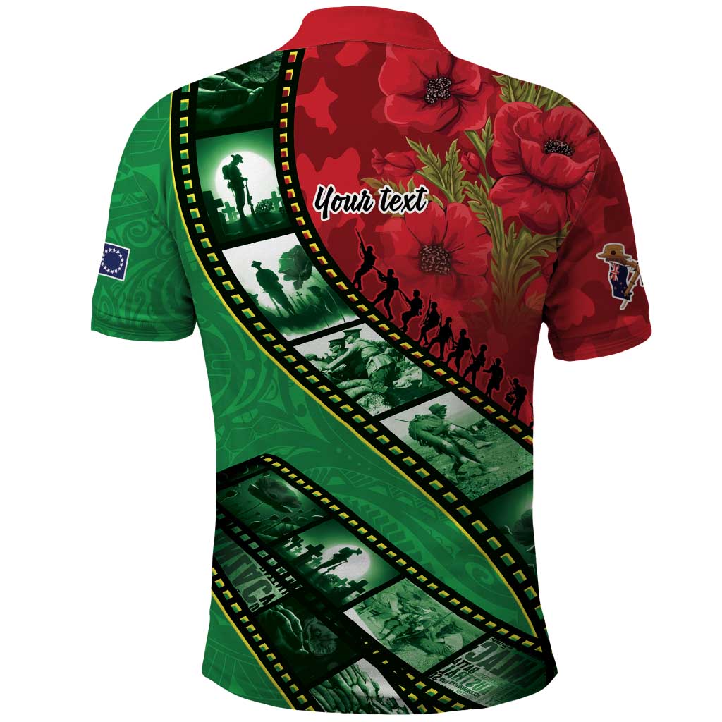 Personalised Cook Islands ANZAC 1915-2026 Filmstrip Polo Shirt Lest We Forget 25 April LT9 - Polynesian Pride