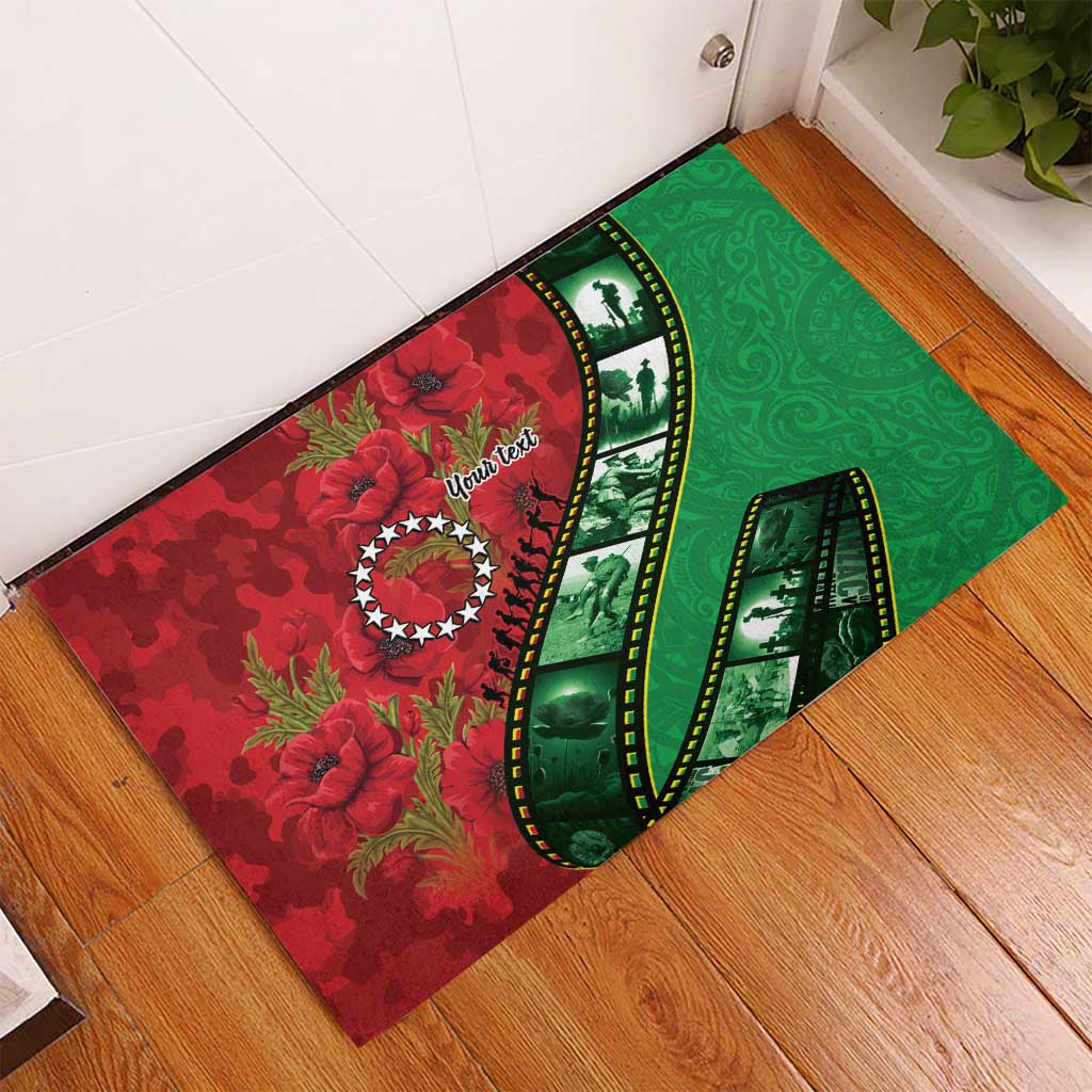 Personalised Cook Islands ANZAC 1915-2026 Filmstrip Rubber Doormat Lest We Forget 25 April