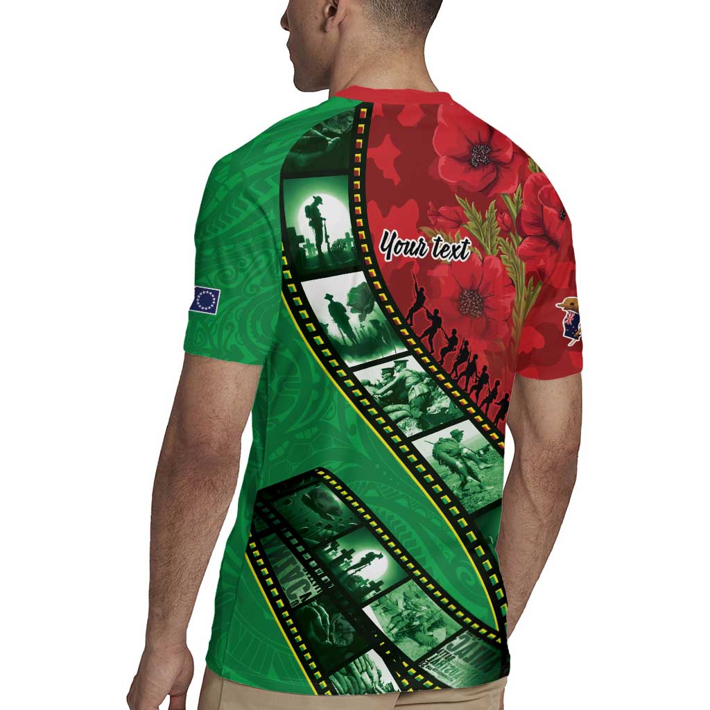 Personalised Cook Islands ANZAC 1915-2026 Filmstrip Rugby Jersey Lest We Forget 25 April