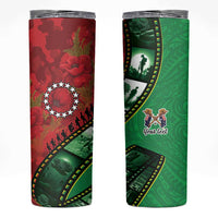 Personalised Cook Islands ANZAC 1915-2026 Filmstrip Skinny Tumbler Lest We Forget 25 April LT9 Green - Polynesian Pride