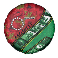 Personalised Cook Islands ANZAC 1915-2026 Filmstrip Spare Tire Cover Lest We Forget 25 April LT9 - Polynesian Pride