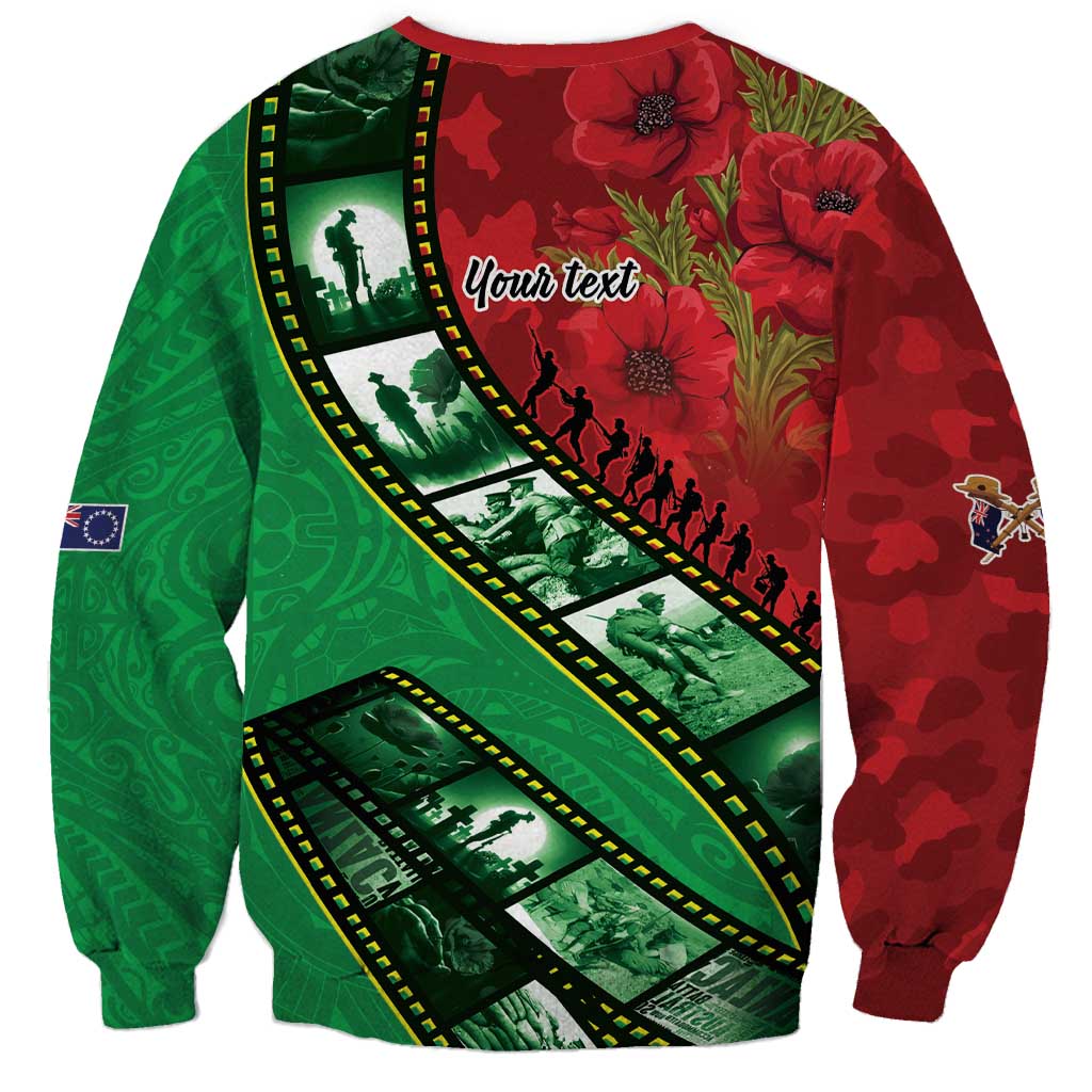 Personalised Cook Islands ANZAC 1915-2026 Filmstrip Sweatshirt Lest We Forget 25 April