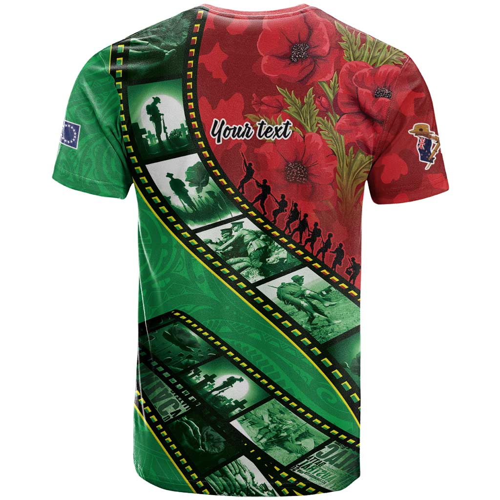 Personalised Cook Islands ANZAC 1915-2026 Filmstrip T Shirt Lest We Forget 25 April