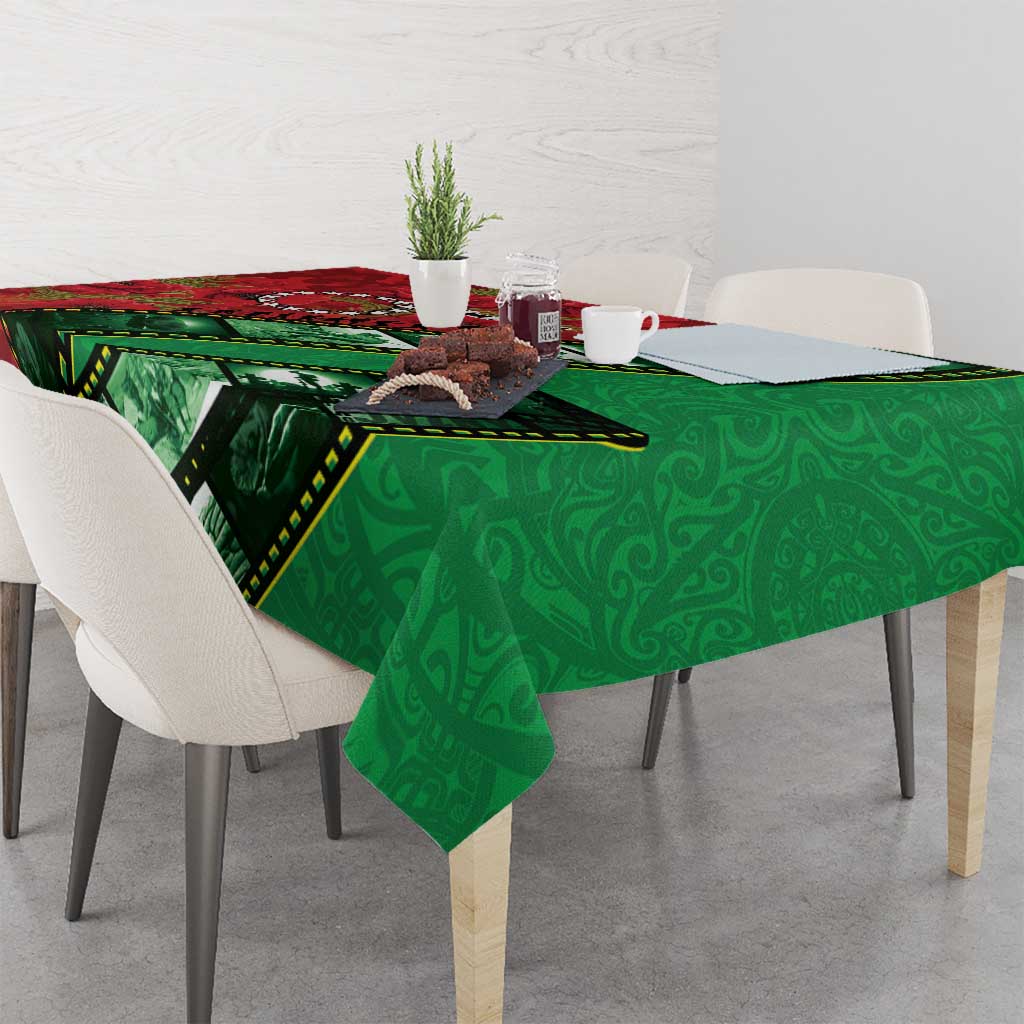 Personalised Cook Islands ANZAC 1915-2026 Filmstrip Tablecloth Lest We Forget 25 April