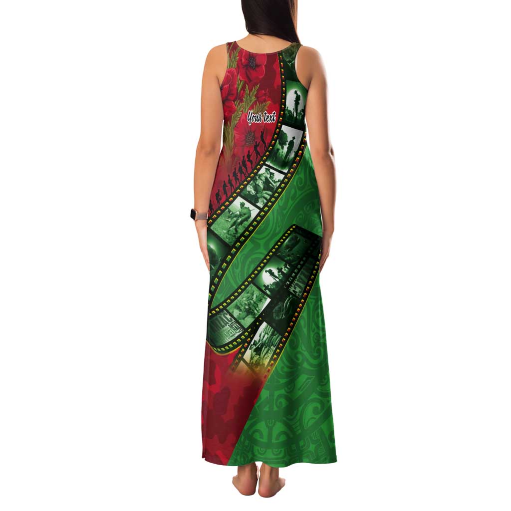 Personalised Cook Islands ANZAC 1915-2026 Filmstrip Tank Maxi Dress Lest We Forget 25 April LT9 - Polynesian Pride