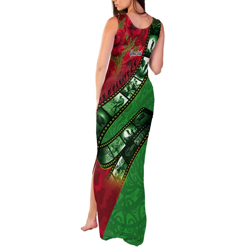 Personalised Cook Islands ANZAC 1915-2026 Filmstrip Tank Maxi Dress Lest We Forget 25 April LT9 - Polynesian Pride