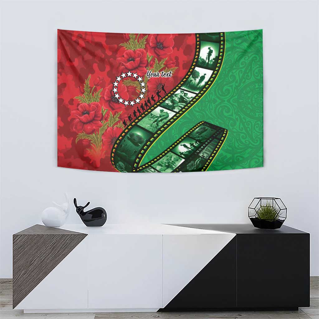 Personalised Cook Islands ANZAC 1915-2026 Filmstrip Tapestry Lest We Forget 25 April LT9 - Polynesian Pride