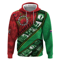 Personalised Cook Islands ANZAC 1915-2026 Filmstrip Zip Hoodie Lest We Forget 25 April LT9 Pullover Hoodie Green - Polynesian Pride