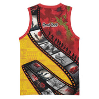 Personalised Niue ANZAC 1915-2026 Filmstrip Basketball Jersey Lest We Forget 25 April LT9 - Polynesian Pride