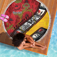 Personalised Niue ANZAC 1915-2026 Filmstrip Beach Blanket Lest We Forget 25 April LT9 - Polynesian Pride