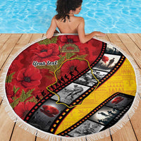 Personalised Niue ANZAC 1915-2026 Filmstrip Beach Blanket Lest We Forget 25 April LT9 - Polynesian Pride