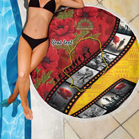 Personalised Niue ANZAC 1915-2026 Filmstrip Beach Blanket Lest We Forget 25 April LT9 - Polynesian Pride