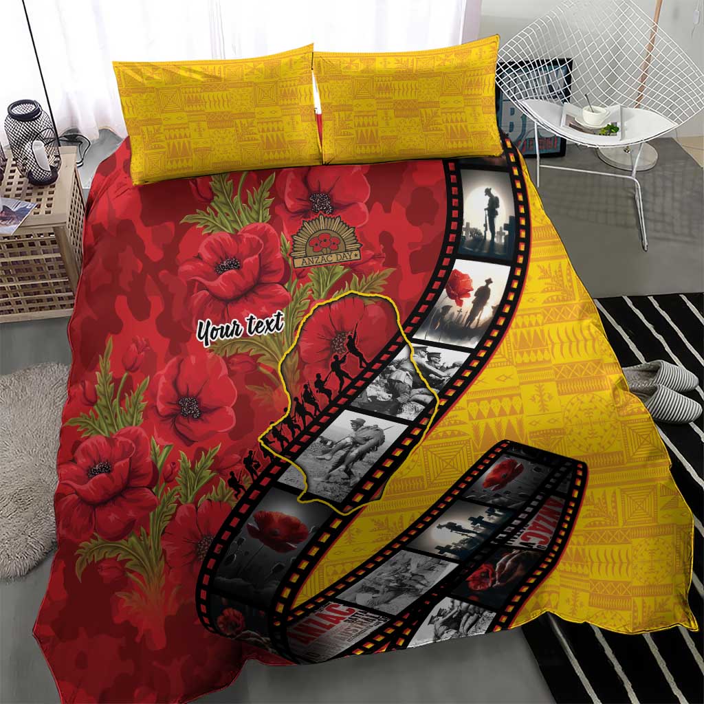 Personalised Niue ANZAC 1915-2026 Filmstrip Bedding Set Lest We Forget 25 April