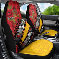 Personalised Niue ANZAC 1915-2026 Filmstrip Car Seat Cover Lest We Forget 25 April LT9 - Polynesian Pride